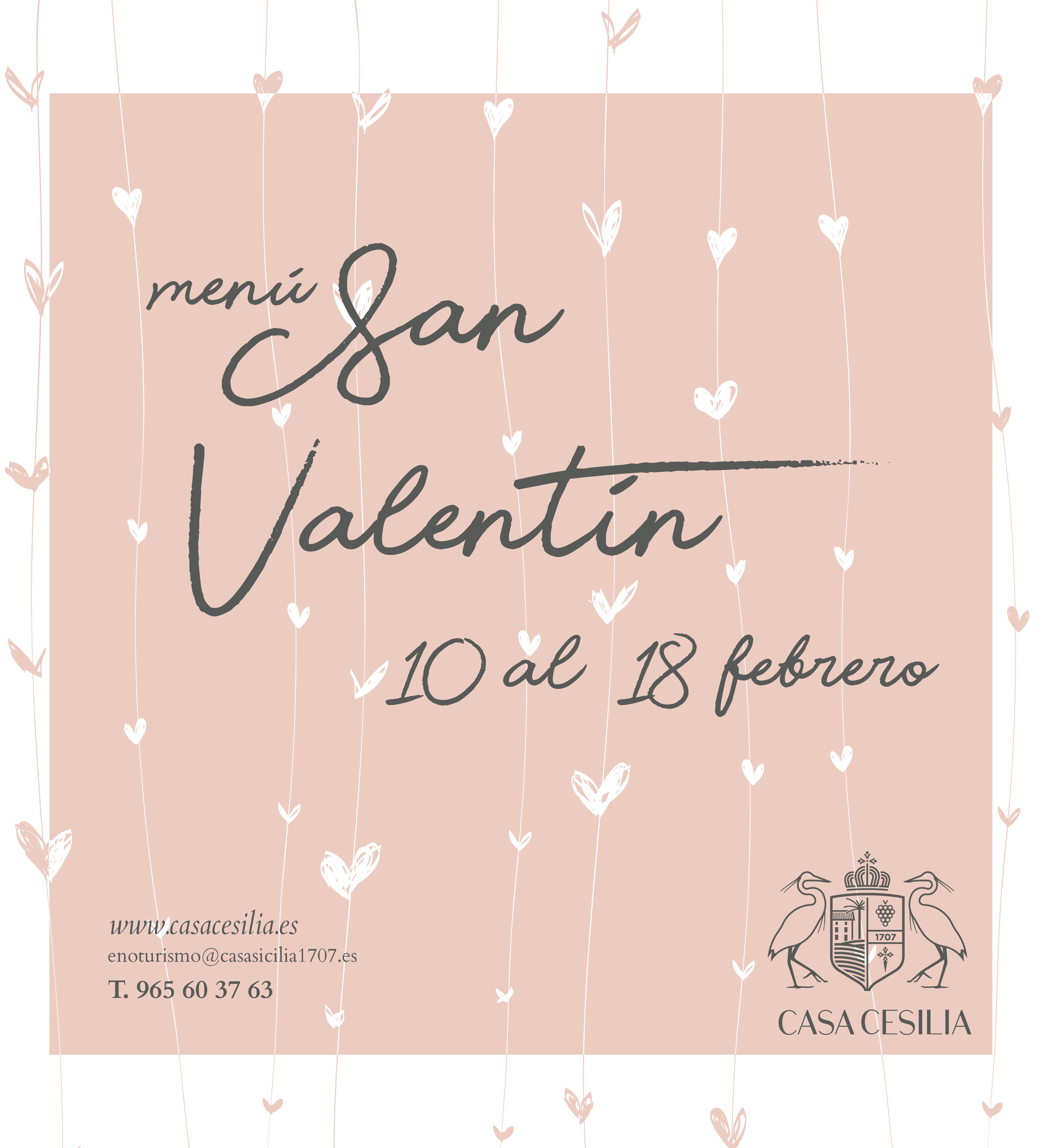 Menu especial Casa Cesilia San Valentín